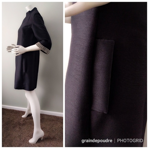 VTG 50s Jackie O Rhinestone Trim Minidress S M - Picture 3 of 5